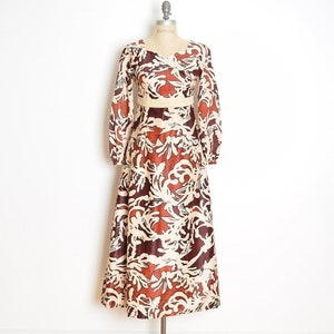 vintage 60s dress graphic print long hostess maxi gown empire waist XS African clothing