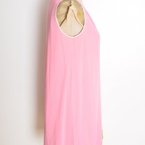 Vintage 60s Nachthemd roze nylon mod nachtjapon robe bed jas instellen lingerie jurk kleding M afbeelding 8
