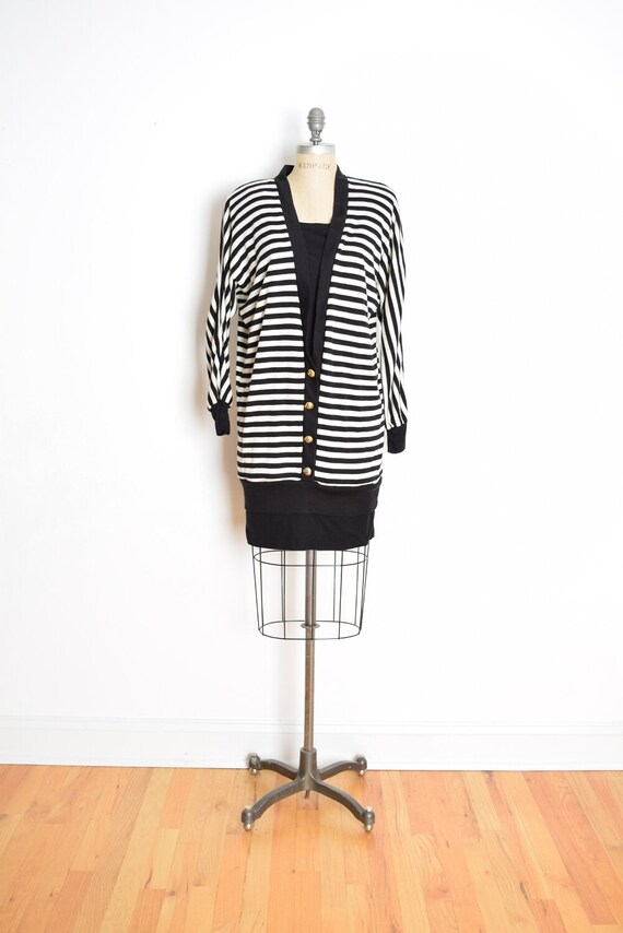 black and white striped jumper dress