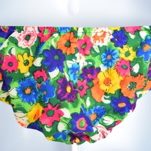 vintage 60s bikini swimsuit watercolor floral print two piece colorful mod XS S clothing image 6