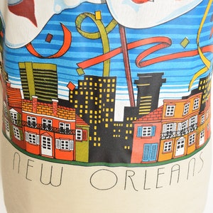 vintage 80s tee cream New Orleans mask print French Quarter top t-shirt S tourist souvenir image 4