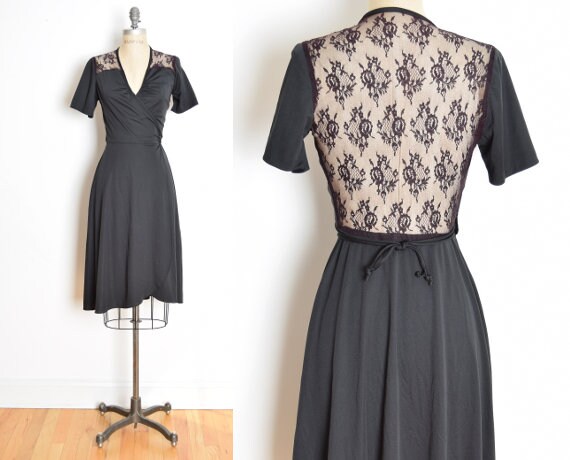 vintage 70s dress, 70s wrap dress, backless dress,