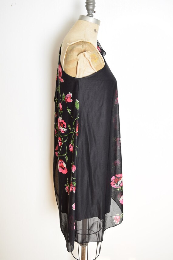 vintage 70s dress black pink one shoulder draped … - image 6