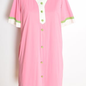 vintage 60s nightgown pink nylon mod nightie robe bed jacket set lingerie dress clothing M image 2