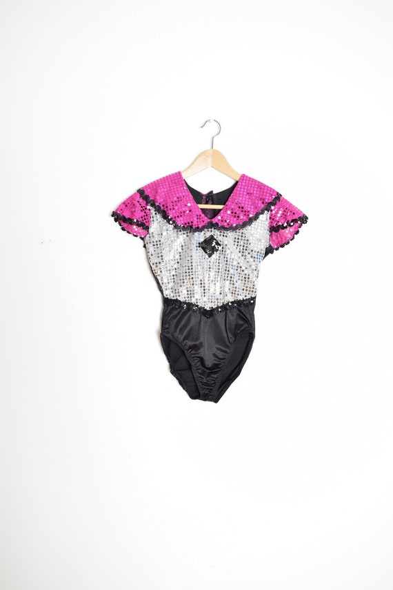 vintage 80s bodysuit black silver sparkly sequin d