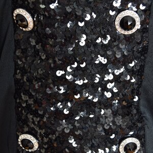 vintage 80s dress black sequin drop waist flapper gatsby sailor midi dress XL clothing image 4