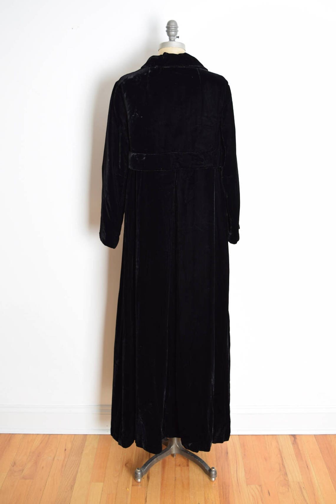 Vintage 60s coat black velvet coat opera coat long coat | Etsy