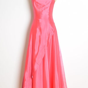 vintage 90s prom dress pink strapless long satin evening gown party dress magenta XS clothing image 2