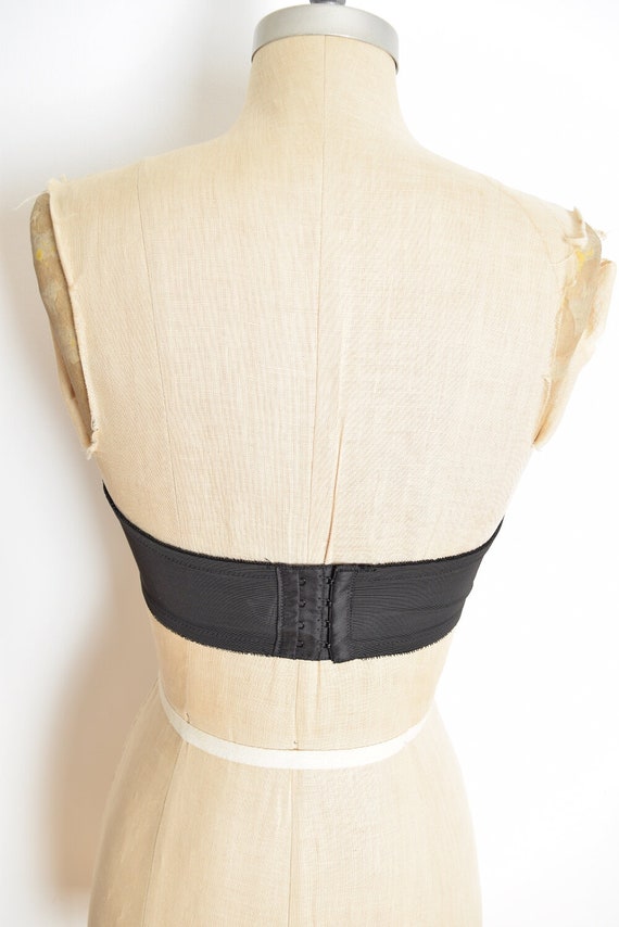 vintage 70s bra black lace Vanity Fair strapless … - image 6