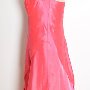 vintage 90s prom dress pink strapless long satin evening gown party dress magenta XS clothing image 5