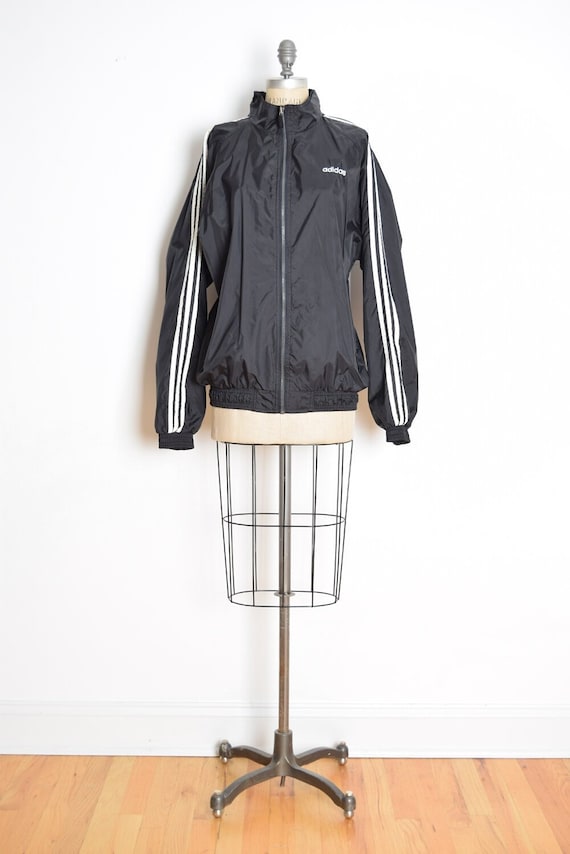 adidas jacket black with white stripes