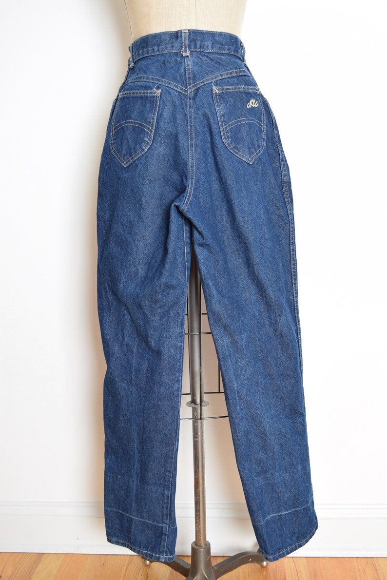 Vintage 70s jeans CHIC dark denim high waisted straight leg | Etsy