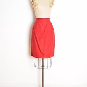 vintage 90s skirt red linen faux-wrap high waisted Lord & Taylor mini skirt M clothing