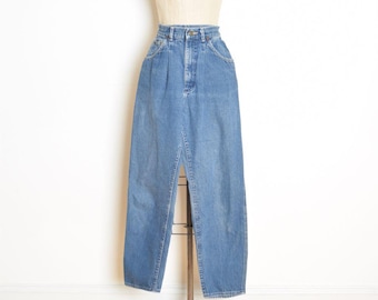 Jeans mom jeans vintage anni '80 LEE in denim con pieghe, vita alta, gamba larga affusolata, taglia XS