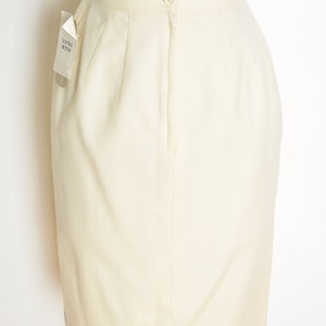 vintage 90s pencil skirt cream wool high waisted simple basic clothing XS S image 3