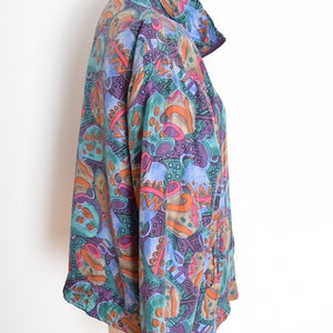 vintage early 90s jacket plum silk windbreaker pottery print bomber coat clothing image 4