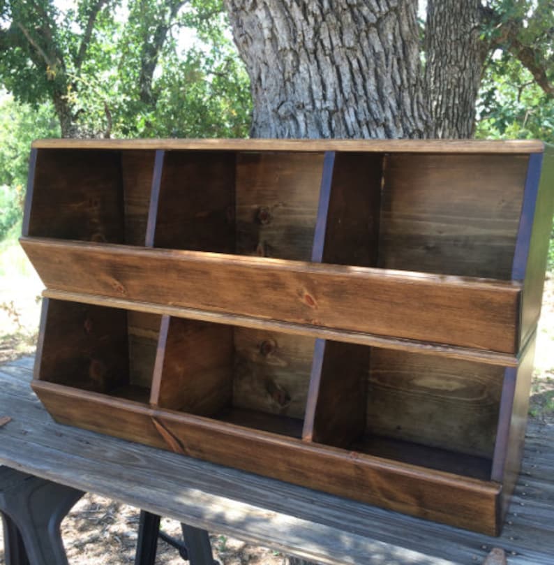 Toy Storage Bins Set Of 2 Stackable Stained Chicken Coop Style Bins
