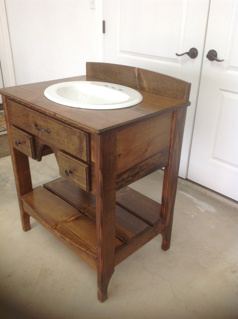 pine vanity desk