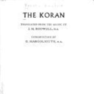 The Koran (Everyman&#39;s library series; no.380) Hardcover NO DUST JACKET – Import, 1953 by Rodewell J.M. (Author)in Very Good Condition.