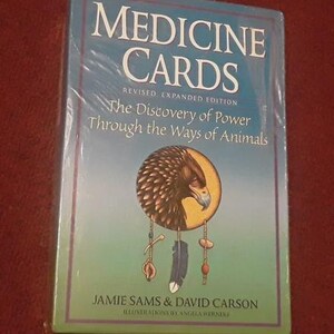 NEWinWRAPS_MedicineCardsBoxSet. Deck & Guide Book by JAMIE SAMS, David Carson, art by Angela Werneke. Like New Condition. Early Edition.
