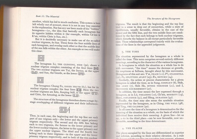 May include: A page from a book with text and diagrams related to the structure of hexagrams. The text is in English, with headings and numbered sections. The page is from a book about the I Ching.