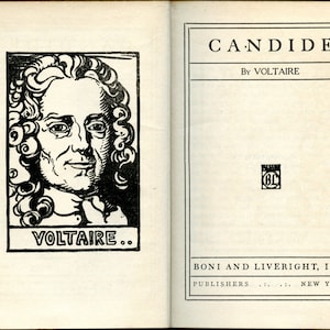 Antique CANDIDE. 1918 Hardback in Very Good Condition. Minimal wear, sans DJ., Modern Library Boni and Liveright