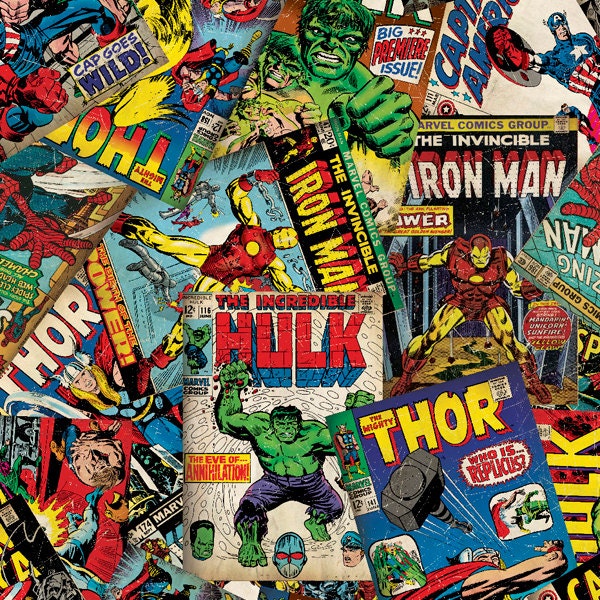 Fabric by the 1/2 Yard - Marvel Comic Book Anti-Pill Fleece