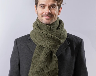 Olive Green Alpaca Wool Scarf for Men - Etsy