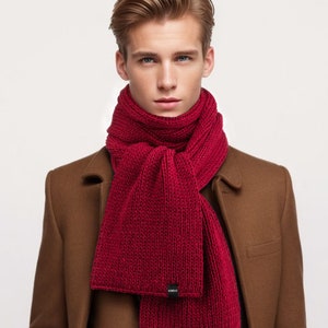 Long red scarf mens outlet