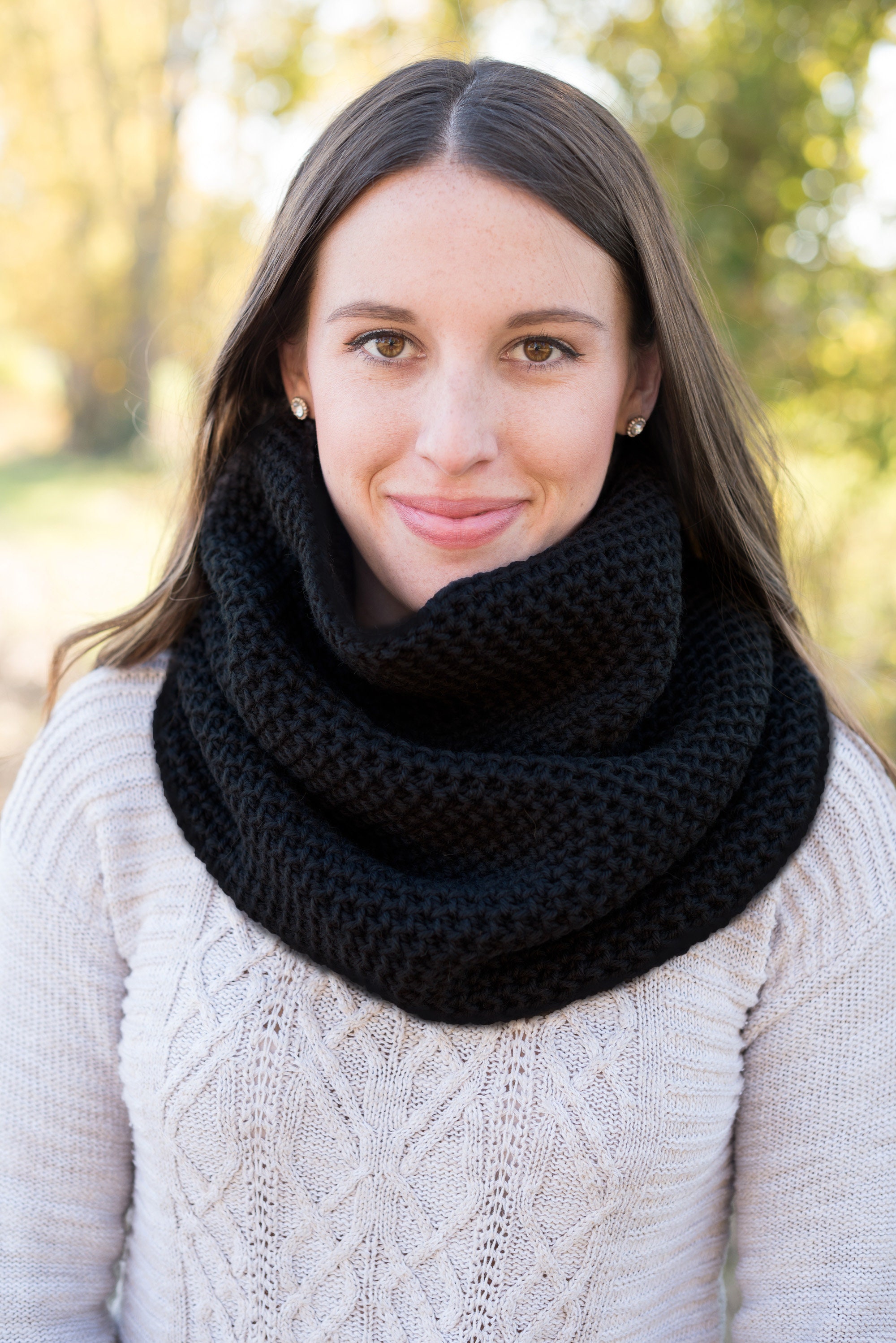 Chunky Knit Wool Cowl Loop Scarf Knit Infinity Scarf Knit - Etsy