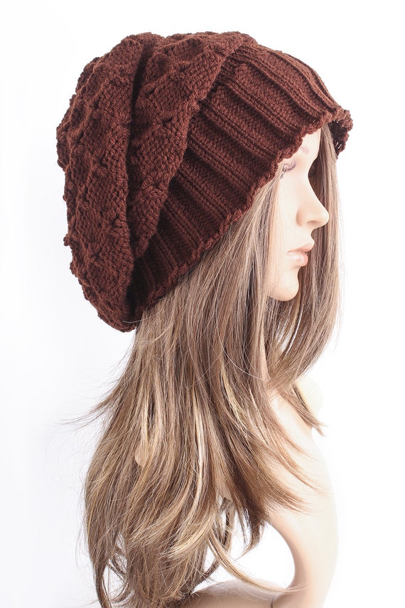 Items similar to Knit hat, chunky knit hat, slouchy Hat, winter hat ...