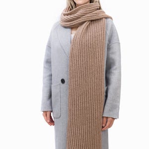 100% Wool Scarf, Handmade Knit Scarf, Extra Long Knit Scarf - Etsy