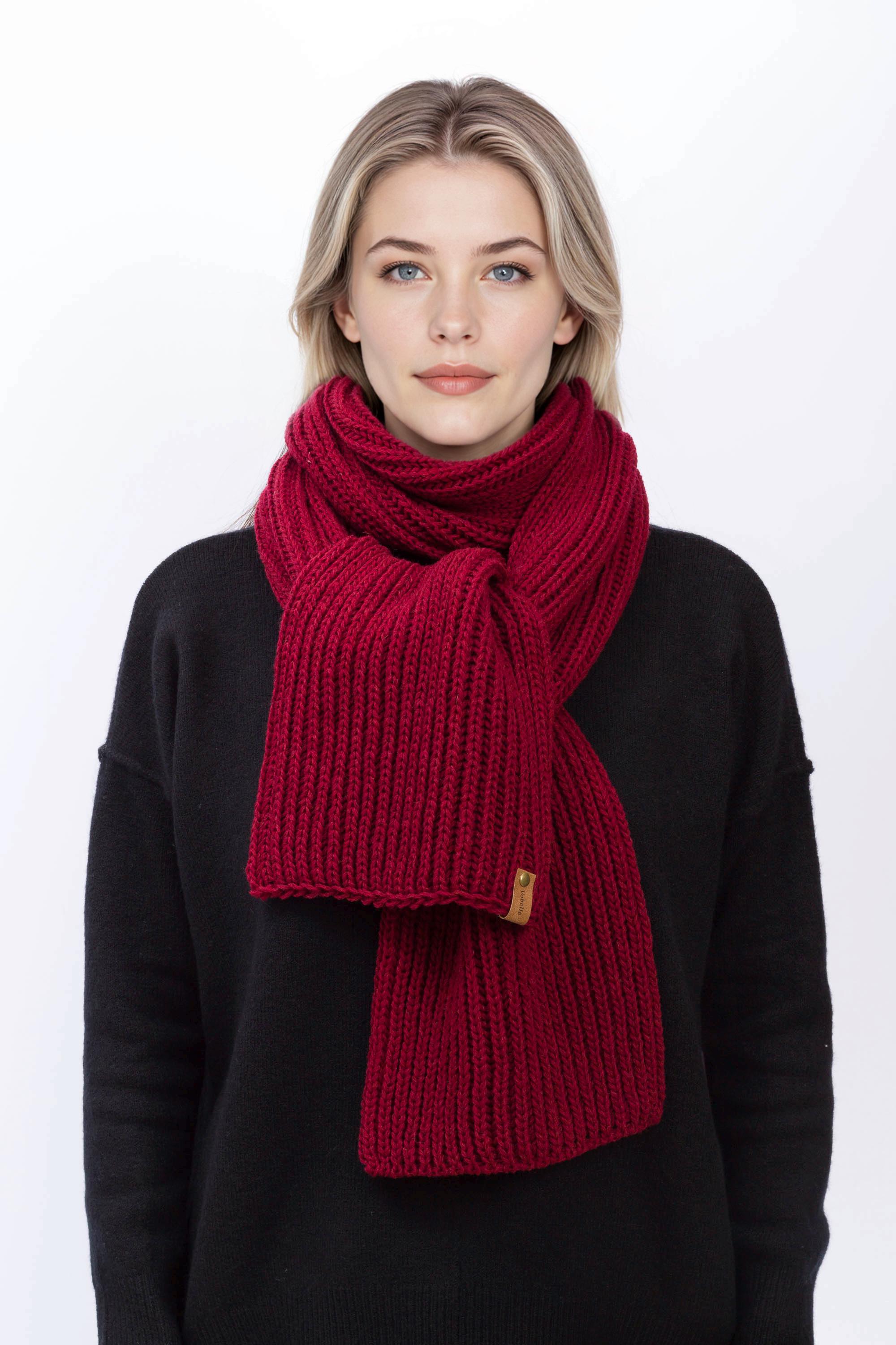 100% Merino Wool Extra Long Knit Scarf, Handmade in USA - Etsy