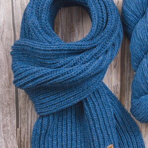 100% Merino Wool Extra Long Knit Scarf, Handmade in USA - Etsy