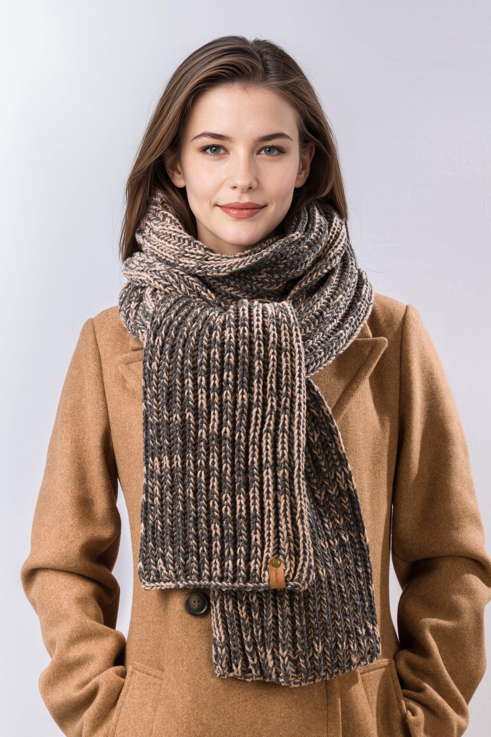 100% Merino Wool Chunky Rib Knit Scarf - Etsy
