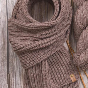 100% Wool Scarf, Handmade Knit Scarf, Extra Long Knit Scarf - Etsy