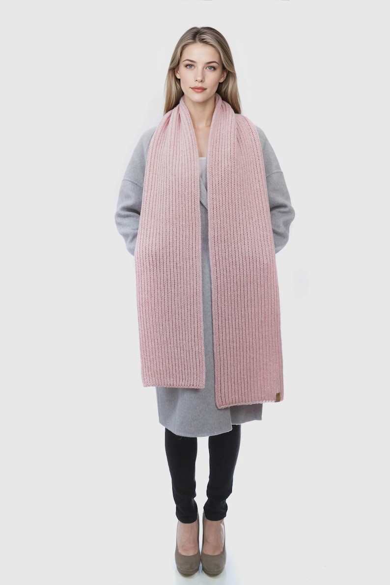 100% Merino Wool Extra Long Chunky Knit Scarf, Handmade in USA - Etsy