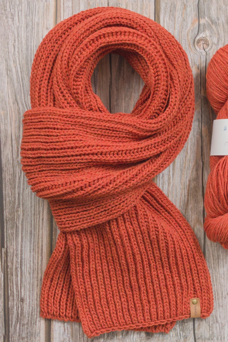 100% Wool Scarf, Handmade Knit Scarf, Extra Long Knit Scarf - Etsy