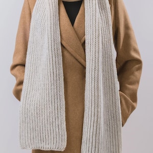 100% Merino Wool Extra Long Chunky Knit Scarf, Handmade in USA - Etsy