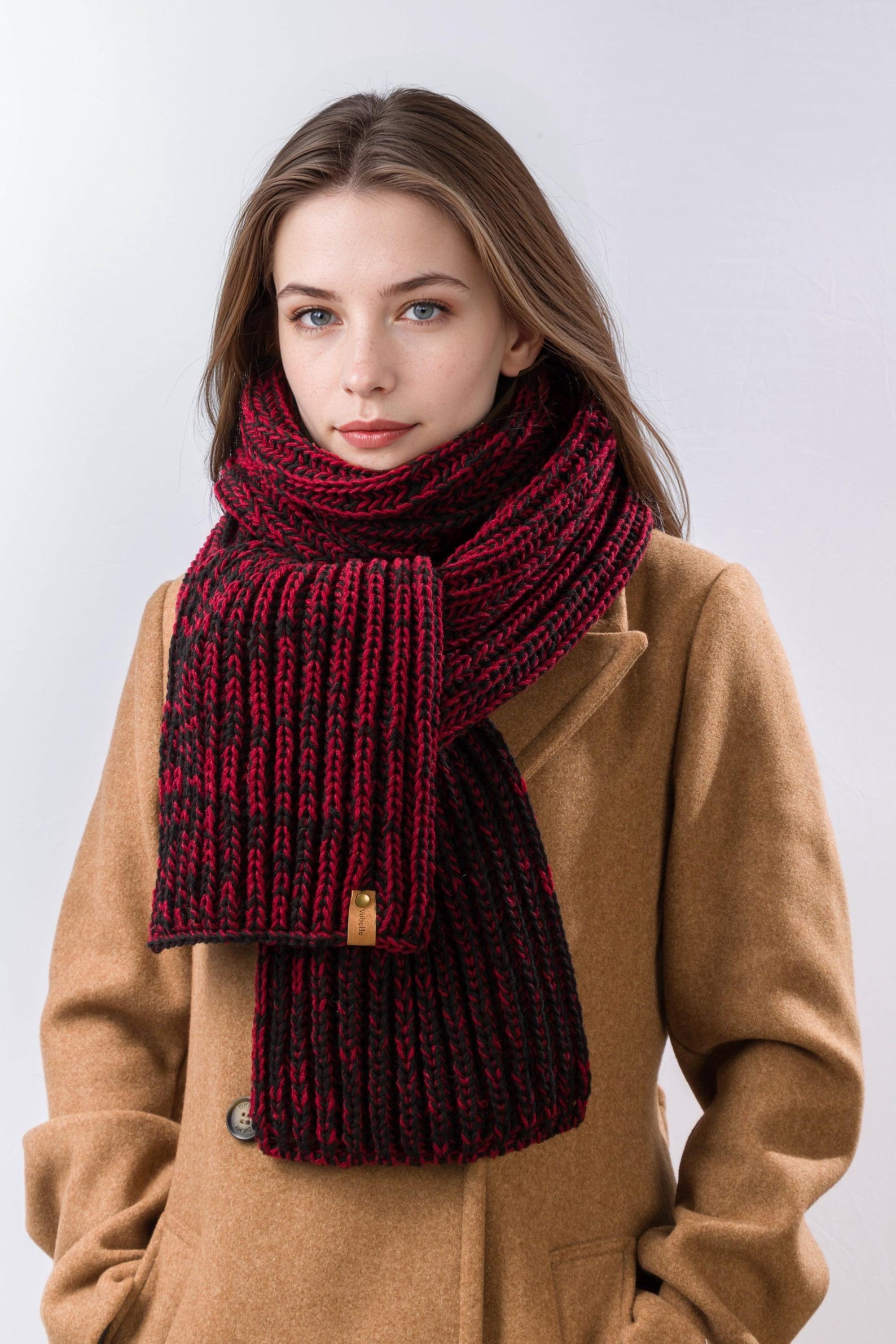 100% Merino Wool Chunky Rib Knit Scarf - Etsy