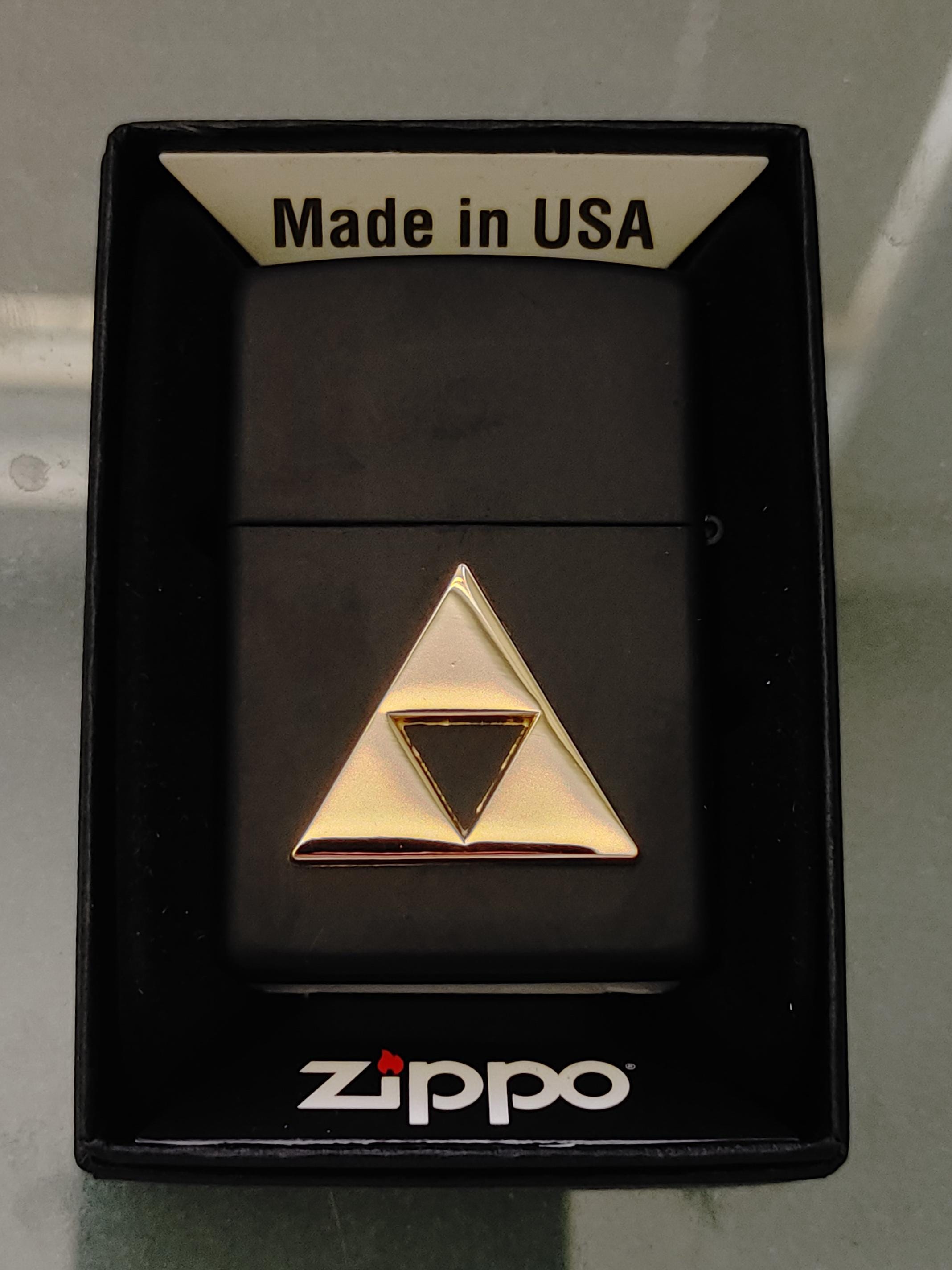 Custom Legend of Zelda Triforce Zippo Lighter With Raised Metal