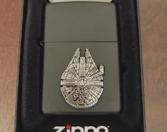 Encendedores Zippo personalizados de Star Wars: emblemas metálicos en relieve: Jedi, Imperio, Mandaloriano, Ala-X, Halcón Milenario y más