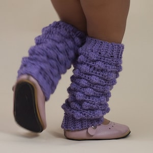 Girls Leg Warmers, Bobble Stitch Leg Warmers, Crochet Leg Warmers, Size up to 8 yrs