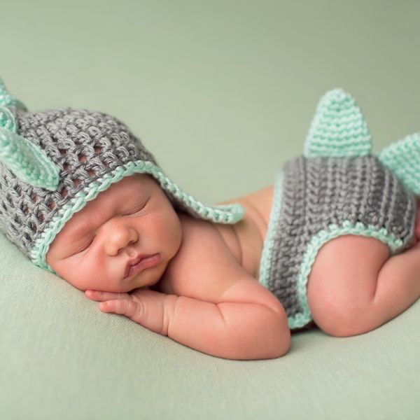 Newborn Photo Prop, Helmet Hat, Diaper Cover set, Dino Hat,  Dinosaur Costume,