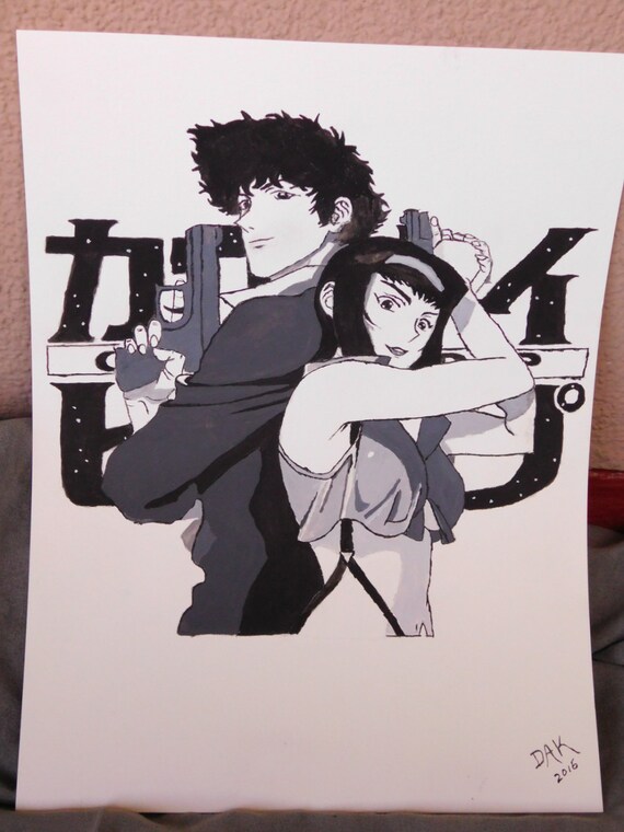 Cowboy Bebop Spike Spiegel And Faye Valentine 11 X 15 Etsy