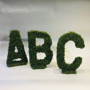 Moss Letters 11 inches tall initials for church door front door moss decorative letters moss monogram letters rustic wood letters home decor