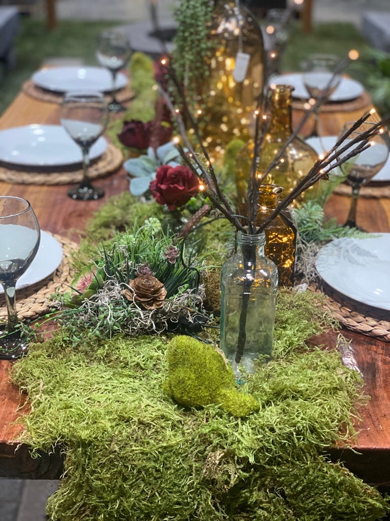 Dried Moss Table Runner