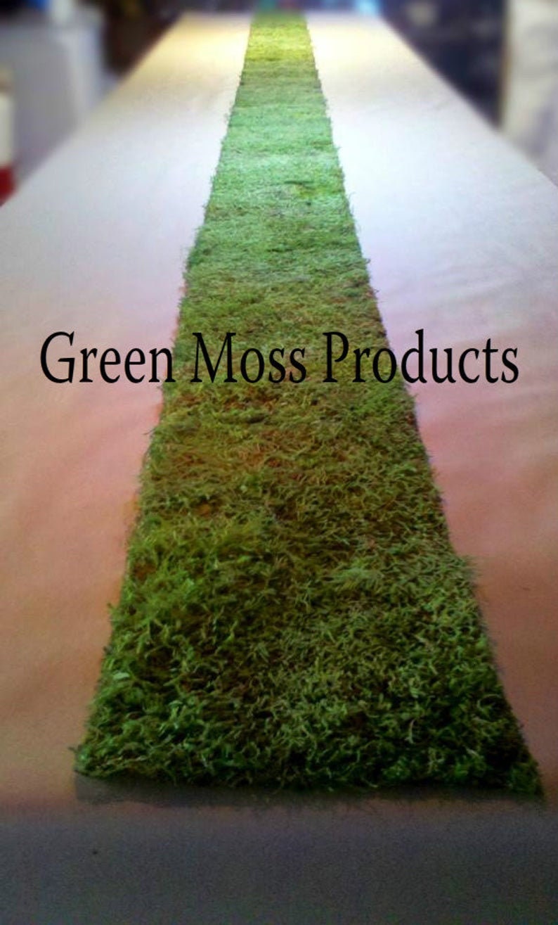 Moss Table Runner 16x20' Wedding Decorations Ceremony Decor Garden