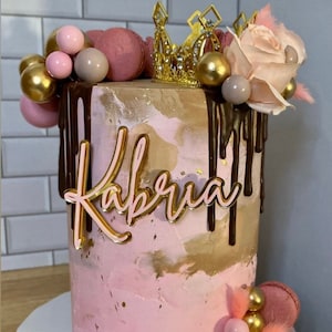Double Layer Acrylic Name Cake charm, Double Layer Cake Topper, Name Cake charm, Custom Name Cake Topper, Personalized Name Cake Topper