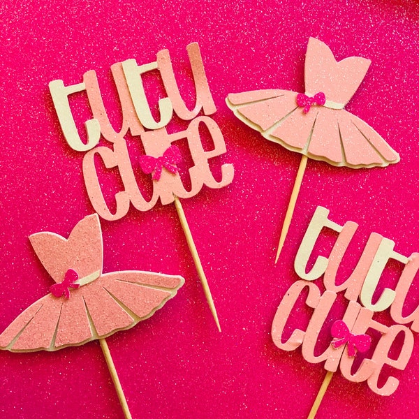 Tutu cupcake toppers, tutu cute, tutu cute cupcake toppers, ballerina cupcake toppers, 2nd birthday, two birthday, ballerina party, tutu